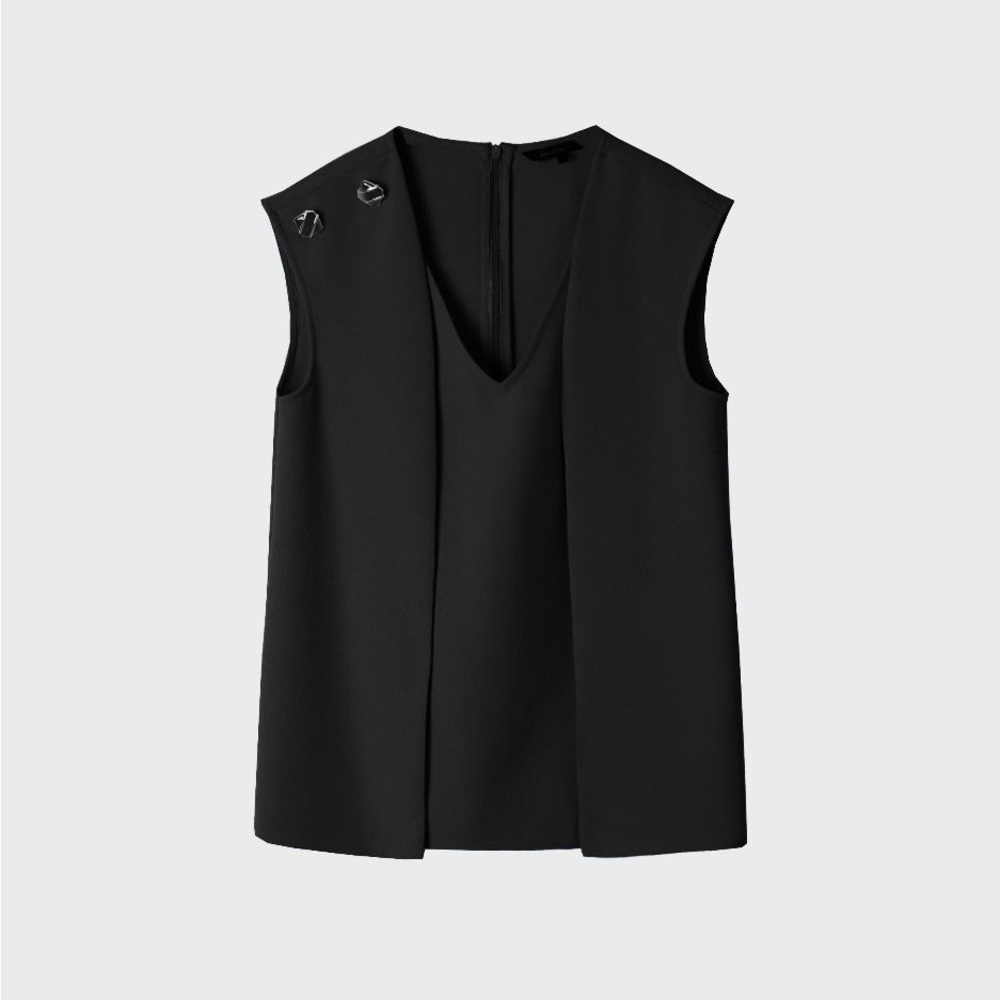 Saturday Club Button Embellished Shoulder Top